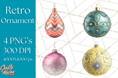 Retro Ornament Clipart PNG, Vintage Christmas Clip Art Product Image 1