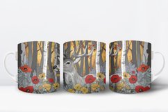 Watercolor Deer Coffee Mug Wrap Design |Coffee Mug PNG Product Image 3