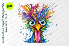 Colorful Cartoon Bird Extravagant Feathers And Clipart Product Image 1