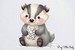 Woodland Christmas Watercolor Clipart PNG Product Image 1