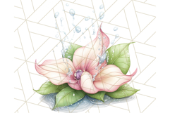 Pastel Fairy Garden Clipart, Cute Fairies &amp; Toadstools PNG Product Image 21