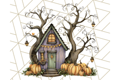 Halloween Cottagecore Barn PNG Clipart, Fall Style Product Image 4
