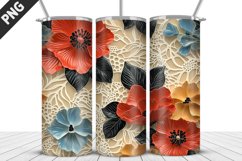 Flowers Tumbler Wrap | Sublimation Design | Tumble PNG Product Image 1