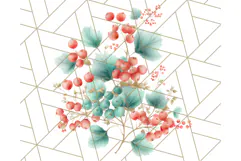 Coral and Aqua Christmas Clipart PNG, Pastel Holiday Art Product Image 4