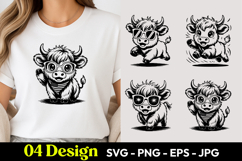 Nerd Cow Cartoon SVG PNG Product Image 1