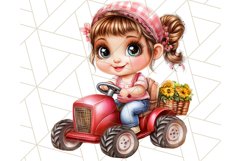 Kids Farm Clipart, Cute Farmer and Farm Animal PNG Product Image 4