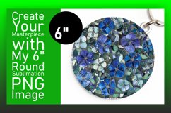 Glitter Mosaic Round Design with Floral Keychain Product Image 1