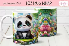 Cute baby panda bear mug wrap PNG for sublimation Product Image 3