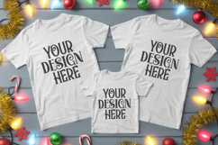 Christmas Family Matching Group T-Shirt Mockups | Holiday Fl Product Image 1