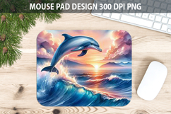 Watercolor Dolphin Mouse pad Sublimation - Animal PNG Design Product Image 1