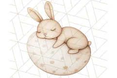 Spring Bunnies PNG Watercolor Bunny Clipart, Pastel Easter Product Image 4