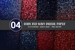 Dark Red Navy Digital Paper Product Image 1