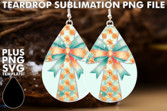 Dazzling Teardrop Earrings Gift PNG, Flower Cross Product Image 1
