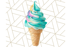 Ice Cream Clipart PNG, Summer Treats Clip Art, Swirl Cone Product Image 4