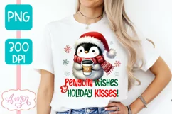Cute winter sublimation PNG, Penguin Christmas shirt design Product Image 2