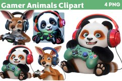 Gamer Animals Clipart PNG Product Image 1