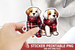 Christmas Dog Sticker| Christmas Sticker PNG Design Product Image 1