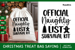 Christmas Treat Bag Quote SVG | Naughty List Survival Kit Product Image 1