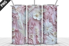 3D Flowers Tumbler Wrap | Sublimation Design | Tumble PNG Product Image 4