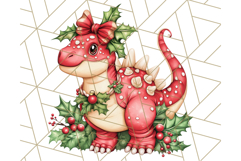 Christmas Dinosaur PNG Clipart, Cute Dino Holiday Art Png Product Image 4