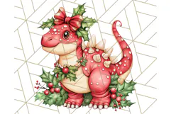 Christmas Dinosaur PNG Clipart, Cute Dino Holiday Art Png Product Image 4