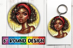 Radiant Sublimation Coasters PNG, Afro Girl Product Image 1