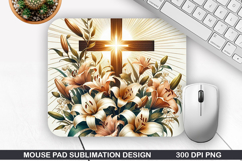 Flower Mouse Pad Sublimation, Easter Mouse Pad PNG Design Product Image 1