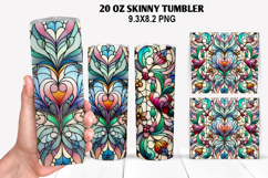 Flower Skinny Tumbler 20oz Wrap Design, Winter Tumbler Wrap Product Image 1