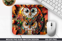 Halloween Owls Mouse Pad Sublimation,Halloween Mouse Pad PNG Product Image 1