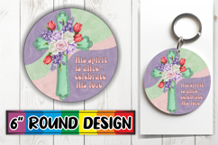 Joyful Circle Keychains Design, Cross Product Image 1