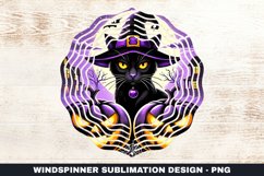 Halloween Cat Wind Spinner Sublimation Design Product Image 1