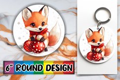Stylish Round Design Keychain Template , Xmas Product Image 1