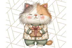 Christmas Pets in Pajamas Clipart PNG, Christmas Png Clipart Product Image 4