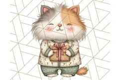 Christmas Pets in Pajamas Clipart PNG, Christmas Png Clipart Product Image 4