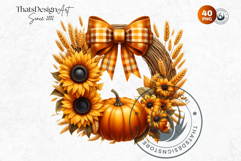 Autumn Harvest Wreaths Cliparts - Rustic Fall &amp; Thanksgiving Product Image 10