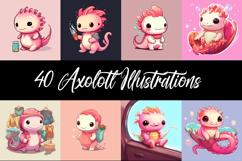 40 axolotl illustration sticker Idea Designs JPG