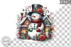 Christmas Snowman Sublimation - Clipart PNG Design Product Image 1