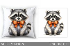 Raccoon Pillow Sublimation. Cute Raccoon Sublimation Product Image 1