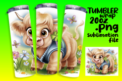 BOLD 20oz Tumbler Wrap for Customization , Cute Cow Product Image 1