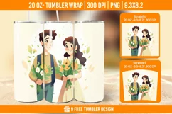 Valentines day Tumbler Wrap Designs, Sublimation Wrap Product Image 1