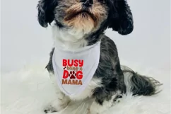 Busy Being A Dog Mama SVG, Dog Bandana SVG Design Product Image 3