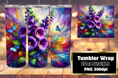 CUSTOMIZED 20oz Tumbler Wrap Design , Flowers Product Image 1