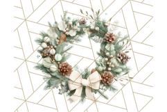 Christmas Wreath Clipart, Holiday Greenery PNG Illustrations Product Image 4