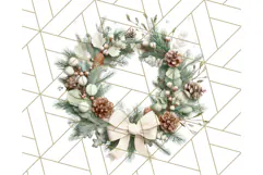 Christmas Wreath Clipart, Holiday Greenery PNG Illustrations Product Image 4