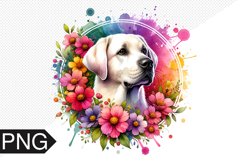 Dog Flowers Sublimation - Dog Clipart PNG Design Product Image 1