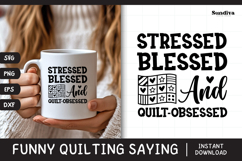 Funny Quilting Quote SVG For Quilters | Quilt Obsessed Product Image 1