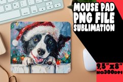 Christmas Peeking Dog Sublimation Winter Design Mouse Pad Product Image 1