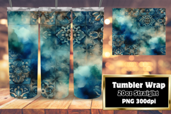 20oz Tumbler Sublimation PNG , Watercolor Patter Product Image 1