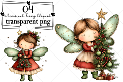 Christmas Whimsical Fairy Clipart Watercolor PNG Product Image 1