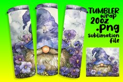 Whimsical Gnome Sublimation Tumbler Wrap 20oz Product Image 1